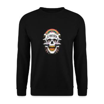 Je vais bien - Sweat-shirt Unisexe - noir - Devant - Alina (178cm) & Michal (187cm)