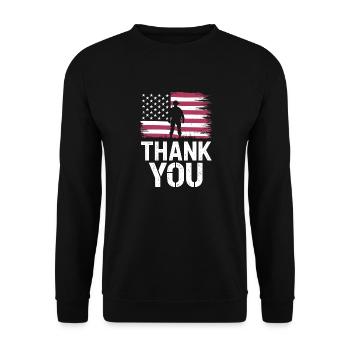 Soldat militaire vétéran - Sweat-shirt Unisexe - noir - Devant - Alina (178cm) & Michal (187cm)