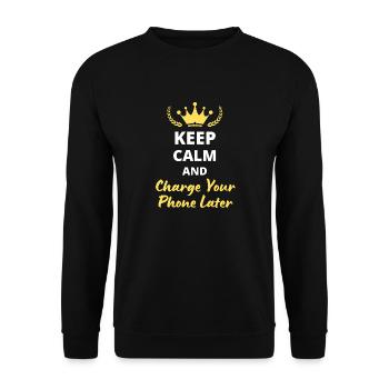 Keep Calm and Charge Your Phone Later - Sweat-shirt Unisexe - noir - Devant - Alina (178cm) & Michal (187cm)
