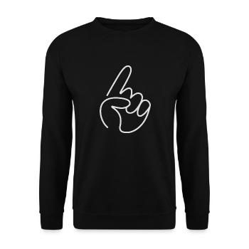 Hand gesture Drawn minimalist Show - Unisex Sweatshirt - black - Front - Alina (178cm) & Michal (187cm)