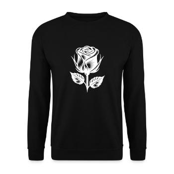 Floral décoratif romantique Rose Design - Sweat-shirt Unisexe - noir - Devant - Alina (178cm) & Michal (187cm)