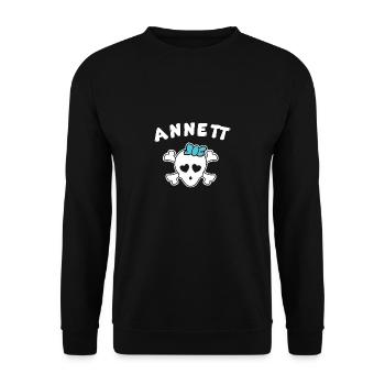 Piratin Annett Design für Mädchen und Frauen - Unisex Pullover - Schwarz - Vorne - Alina (178cm) & Michal (187cm)