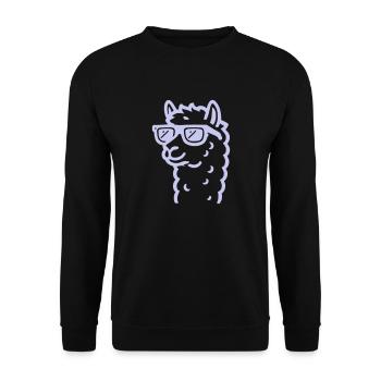 lama sonnenbrille - Unisex Pullover - Schwarz - Vorne - Alina (178cm) & Michal (187cm)