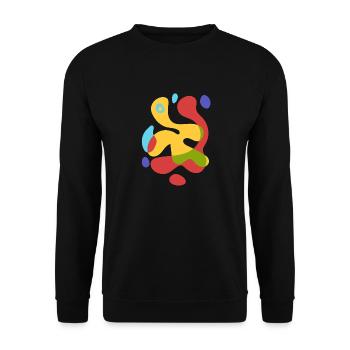 Oh Sommerhitze - Vintage Abstrakt - Unisex Pullover - Schwarz - Vorne - Alina (178cm) & Michal (187cm)