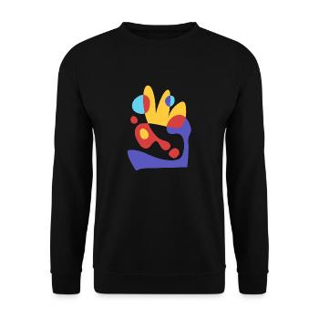 abstract tropical beeze - bauhaus style - Unisex Sweatshirt - black - Front - Alina (178cm) & Michal (187cm)