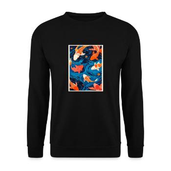 La danse des carpes koï - Sweat-shirt Unisexe - noir - Devant - Alina (178cm) & Michal (187cm)