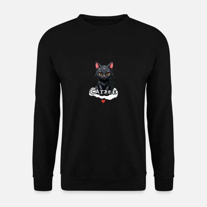 Catbee Katze Herz Wolke - Unisex Pullover - Schwarz
