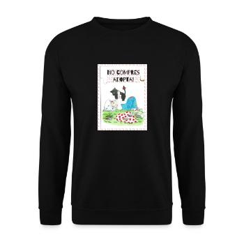 Adoptiere eine pelzige Familie - Unisex Pullover - Schwarz - Vorne - Alina (178cm) & Michal (187cm)
