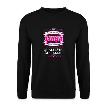 Eure Hoheit Luisa betritt den Raum - Unisex Pullover - Schwarz - Vorne - Alina (178cm) & Michal (187cm)