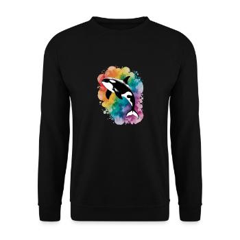 Orque arc-en-ciel : la majesté des mers - Sweat-shirt Unisexe - noir - Devant - Alina (178cm) & Michal (187cm)