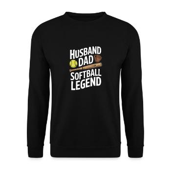 Softball Papa Baseball Fête des Pères Drôle Softball - Sweat-shirt Unisexe - noir - Devant - Alina (178cm) & Michal (187cm)