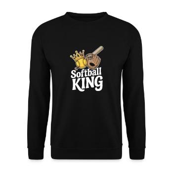 Softball King Boys Baseball Pitcher Catcher Lustig - Unisex Pullover - Schwarz - Vorne - Alina (178cm) & Michal (187cm)