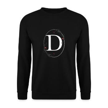 Lettre D - Sweat-shirt Unisexe - noir - Devant - Alina (178cm) & Michal (187cm)