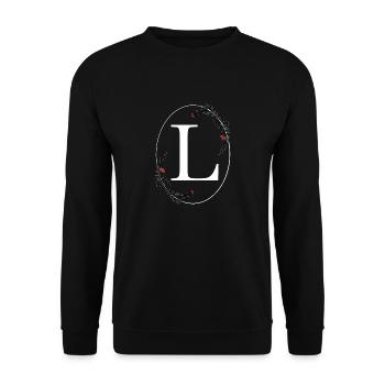 Letter L - Unisex Sweatshirt - black - Front - Alina (178cm) & Michal (187cm)