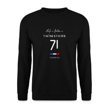 La vie est meilleure SAÔNE-ET-LOIRE 71 Bourgogne - Sweat-shirt Unisexe - noir - Devant - Alina (178cm) & Michal (187cm)