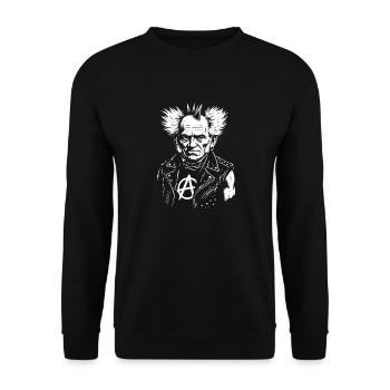 Artur Schopenhauer as punk rocker - Unisex Sweatshirt - black - Front - Alina (178cm) & Michal (187cm)