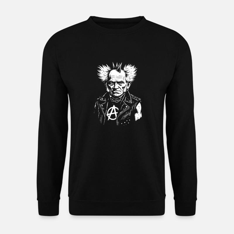 Artur Schopenhauer als Punkrocker - Unisex Pullover - Schwarz
