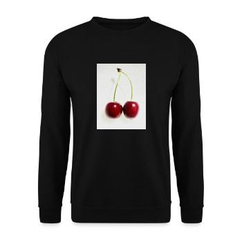 Kirsche - Unisex Pullover - Schwarz - Vorne - Alina (178cm) & Michal (187cm)