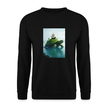 Aspidochelone, medieval sea turtle of European myt - Unisex Sweatshirt - black - Front - Alina (178cm) & Michal (187cm)