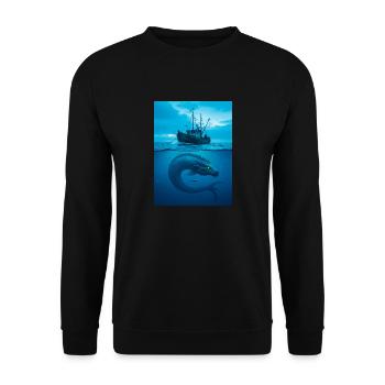 Cirein-Cròin, gestaltwandelnder Seedrache aus Schottland - Unisex Pullover - Schwarz - Vorne - Alina (178cm) & Michal (187cm)