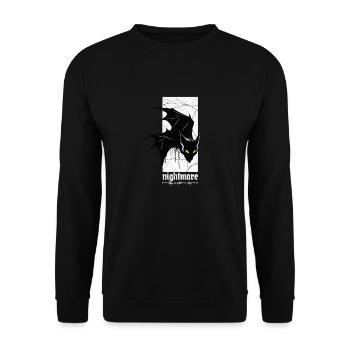 Nightmare Bat – Gothic Horror Vampire Creature Art - Unisex Sweatshirt - black - Front - Alina (178cm) & Michal (187cm)