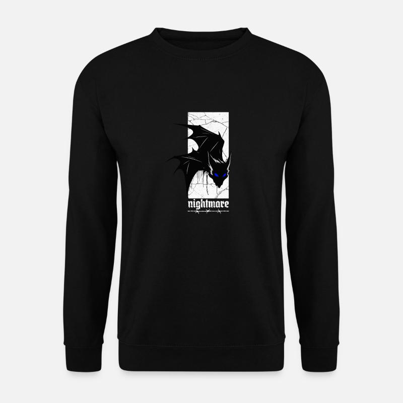 Nightmare Bat – Gothic Horror Vampir Kreatur Kunst - Unisex Pullover - Schwarz
