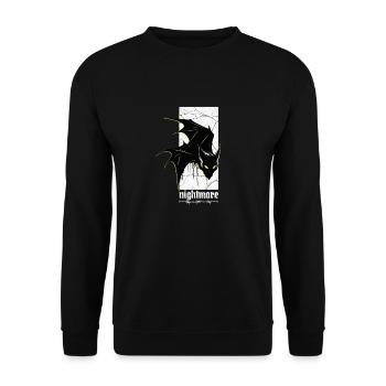 Nightmare Bat – Gothic Horror Vampire Creature Art - Unisex Sweatshirt - black - Front - Alina (178cm) & Michal (187cm)