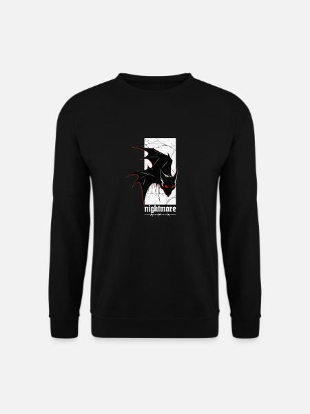Nightmare Bat – Gothic Horror Vampir Kreatur Kunst - Unisex Pullover - Schwarz