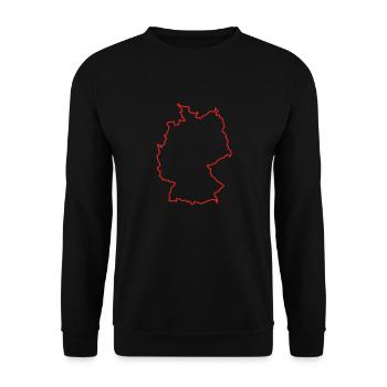 Deutschland Umriss / Germany contour (1c) - Unisex Pullover - Schwarz - Vorne - Alina (178cm) & Michal (187cm)