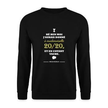 Citation "Les Tontons Flingueurs" - Audiard - Sweat-shirt Unisexe - noir - Devant - Alina (178cm) & Michal (187cm)