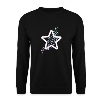 Stars star glitter kids motif baby pastel - Unisex Sweatshirt - black - Front - Alina (178cm) & Michal (187cm)