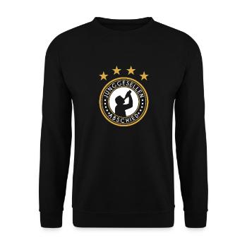 Junggesellenabschied JGA Bräutigam Fußball Trikot - Unisex Pullover - Schwarz - Vorne - Alina (178cm) & Michal (187cm)