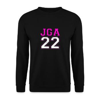 JGA Junggesellenabschied 2022 Hochzeit Bräutigam - Unisex Pullover - Schwarz - Vorne - Alina (178cm) & Michal (187cm)