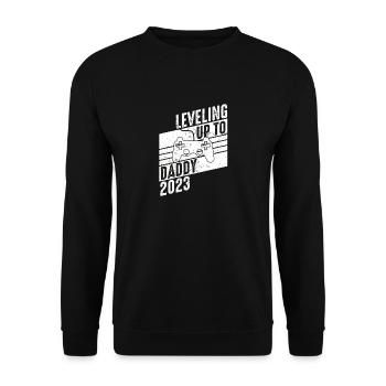 Niveau jusqu’à Père 2023 - Grossesse Bébé - Sweat-shirt Unisexe - noir - Devant - Alina (178cm) & Michal (187cm)
