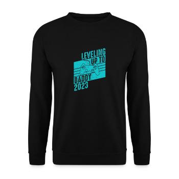 Niveau jusqu’à Père 2023 - Grossesse Bébé - Sweat-shirt Unisexe - noir - Devant - Alina (178cm) & Michal (187cm)