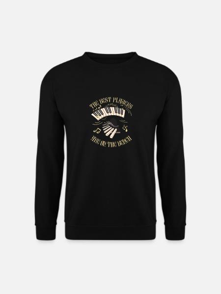 Die besten Spieler sind auf der Bank Klavier Zitat - Unisex Pullover - Schwarz