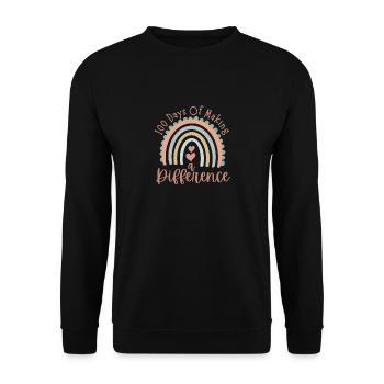 100 Days Of Making A Difference Cute Rainbow Kids - Unisex Sweatshirt - black - Front - Alina (178cm) & Michal (187cm)