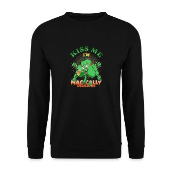 Kiss Me I'm Magically Delicious Funny Irish Quote - Unisex Sweatshirt - black - Front - Alina (178cm) & Michal (187cm)