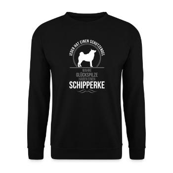 SCHIPPERKE Schutzengel Wilsigns - Unisex Pullover - Schwarz - Vorne - Alina (178cm) & Michal (187cm)