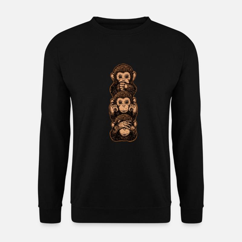 Trois singes importance loyauté courage civique - Sweat-shirt Unisexe - noir