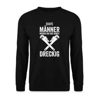Klempner Beruf Installateur Geschenk - Unisex Pullover - Schwarz - Vorne - Alina (178cm) & Michal (187cm)