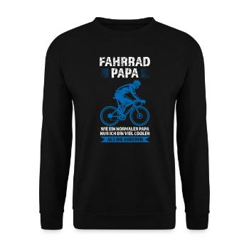 Fahrrad Papa Rad Radfahrer Geschenk - Unisex Pullover - Schwarz - Vorne - Alina (178cm) & Michal (187cm)