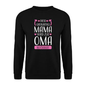 Mama & Oma Familie Mutter Geschenk - Unisex Pullover - Schwarz - Vorne - Alina (178cm) & Michal (187cm)