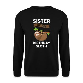 Geburtstag Schwester Bruder Geschenk - Unisex Pullover - Schwarz - Vorne - Alina (178cm) & Michal (187cm)