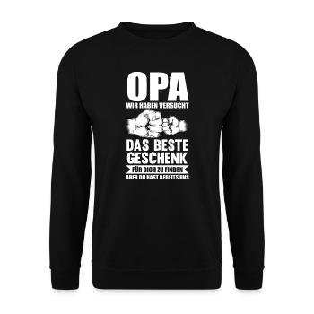 Stiefvater Familie Stiefpapa Geschenk - Unisex Pullover - Schwarz - Vorne - Alina (178cm) & Michal (187cm)