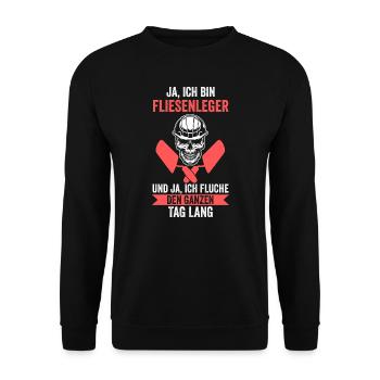 Fliesenleger Beruf Plattenleger Geschenk - Unisex Pullover - Schwarz - Vorne - Alina (178cm) & Michal (187cm)