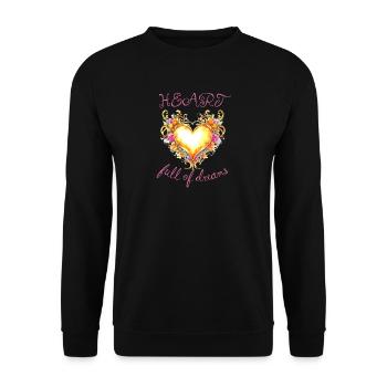 Heart Full Off Dreams - Unisex Sweatshirt - black - Front - Alina (178cm) & Michal (187cm)