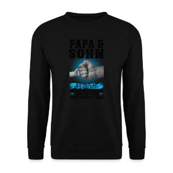 Papa & Sohn Familie Sohn Geschenk - Unisex Pullover - Schwarz - Vorne - Alina (178cm) & Michal (187cm)