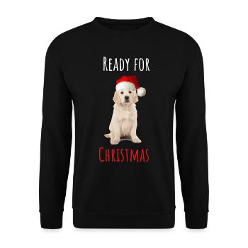 Ready for Christmas Puppy - Unisex Pullover - Schwarz - Vorne - Alina (178cm) & Michal (187cm)