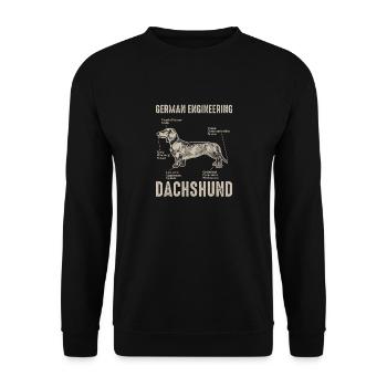 L'art de l'ingénierie allemande chien teckel teckel - Sweat-shirt Unisexe - noir - Devant - Alina (178cm) & Michal (187cm)